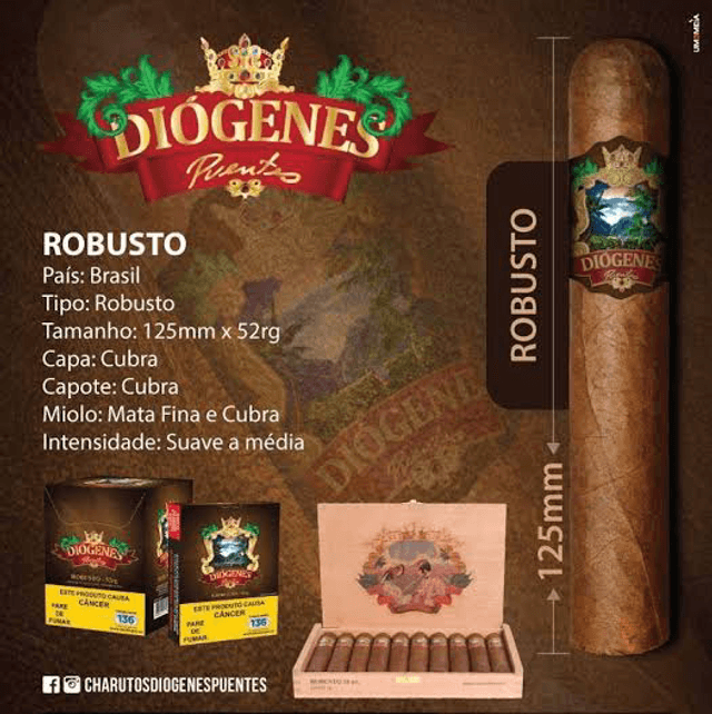 Charuto Diogenes Puentes Premium Robusto (Ring 52) - unidade